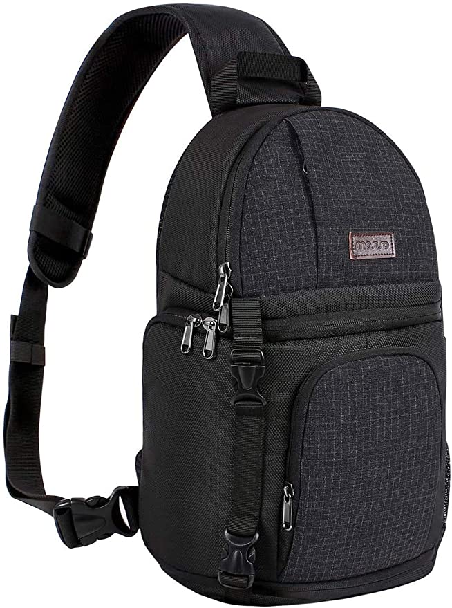 MOSISO Camera Sling Bag, DSLR/SLR/Mirrorless Case Water Repellent Shockproof Backpack with Adjustable Crossbody Strap and Removable Modular Inserts Compatible with Canon, Nikon, Sony etc, Black