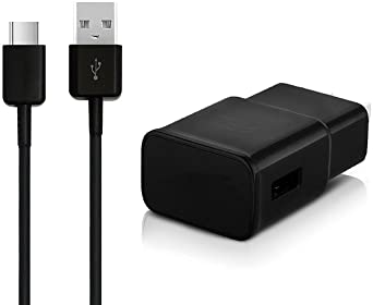 OEM Adaptive Fast Charger for Samsung Galaxy Tab S4 15W with Certified USB Type-C Data and Charging Cable. (Black 3.3FT 1M Cable)