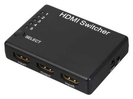 Etekcity 5x1 Port Switcher Switch with IR Wireless Remote Control