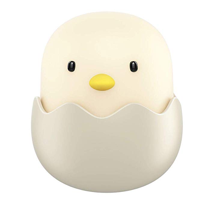Tecboss Night Light for Kids, Baby Night Light Rechargeable Bedside Lamp for Breastfeeding, Safe ABS PP, Adjustable Brightness Touch Control,Warm White 300 Hours Runtime Nightlights (Yellow Chick)