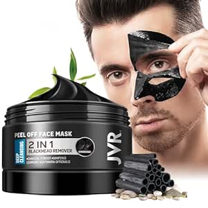 Blackhead Remover Maske, JVR Bambuskohle Tiefenreinigung Peel Off Maske, Blackhead Maske, Schwarze Maske für Entfernt Mitesser, Poren Reinigen, Öl Kontrolle 120ml