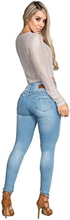Sahara Light Blue Jeans-Anti-Cellulite Shapewear-Butt Lifter- Tummy Tucking-Slim Fit-Skinny Jeans-Stretch Jeggings
