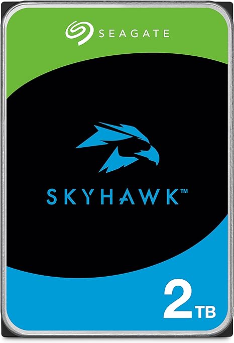 Seagate Skyhawk, 2TB, Video Internal Hard Drive, 3.5", SATA, 6Gb/s, 64MB Cache, for DVR/NVR Security Camera System, with Drive Health Management, 3 year Rescue Services, FFP (ST2000VXZ08)