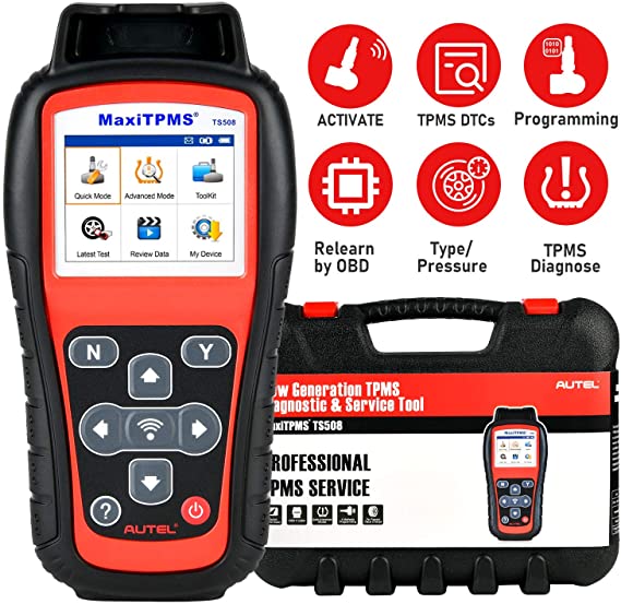 Autel MaxiTPMS TS508 TPMS Relearn Tool, 2021 Newest Upgraded of TS501, TS408, Program MX-Sensors(315/433 MHz), Activate/Relearn All Sensors, TPMS Reset, Read/Clear TPMS DTCs