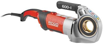 RIDGID 44913 600-I Pipe Threading Machine, Hand Held Power Drive Pipe Threading Machine with Carrying Case and Dual V-Jaw Support Arm for Stable Operation