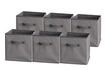 Sodynee Foldable Cloth Storage Cube Basket Bins Organizer Containers Drawers, 6 Pack
