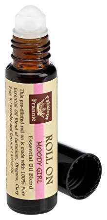 Moody Girl (Formally PMS) Pre-diluted Essential Oil Blend ROLL ON - 10 ml Geranium, Lavender, Oregano and Clary Sage Essential Oils in Coconut Carrier Oil.