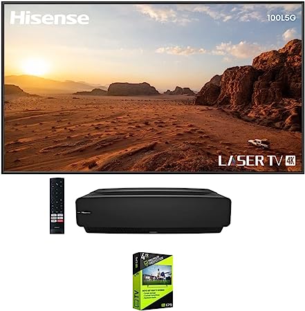 Hisense 100L5G-CINE100A 100" 4K Ultra-Short-Throw Laser TV & 100' ALR Cinema Screen Bundle with Premium 4 YR CPS Enhanced Protection Pack