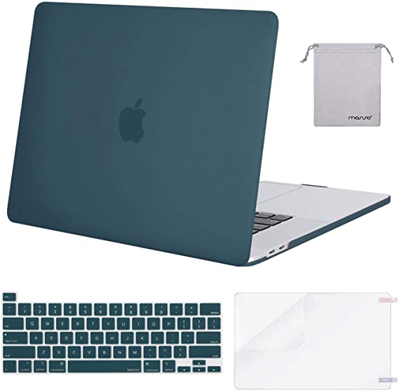 MOSISO Compatible with MacBook Pro 16 inch Case 2020 2019 Release A2141 with Touch Bar Touch ID, Protective Plastic Hard Shell Case & Keyboard Cover & Screen Protector & Storage Bag, Deep Teal