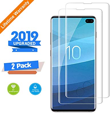 Kacul Screen Protector Compatible with Galaxy S10 Plus/S10  2 Pack, Tempered Glass Fingerprint Sensor Touch Sensitive Case Friendly