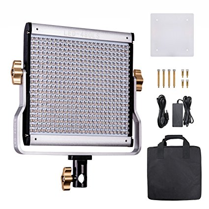 GVM LED480LS Slim Panel CRI97   Plus TLCI97 Plus 15000Lux at 20inch for 4200K Variable Bi Color Balanced Continuous Video Light with Digital Display Wireless Remote Control Metal Housing, 29W