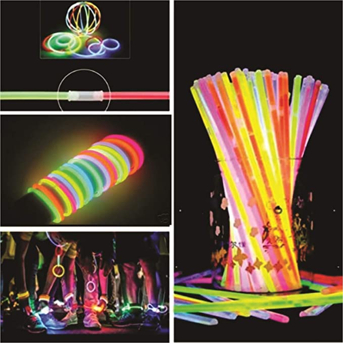 Chocozone Light up Toys Glow Sticks Mixed Colors Party Favors Supplies for Kids Birthdays (Glow Bracelets) (Pack of 50)