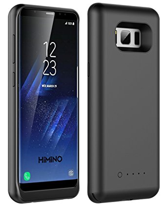 Galaxy S8 Plus Battery Case, Himino 5000mAh Extended Battery Charger Case Rechargeable Power Bank Battery Charging Case for Samsung Galaxy S8 Plus (Black)