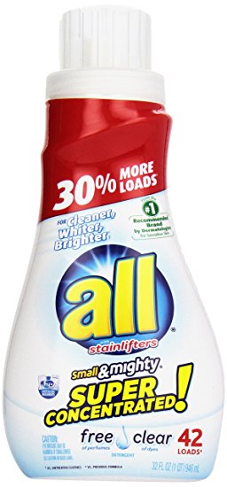 All Small and Mighty Free and Clear Laundry Detergent, 32 Ounce