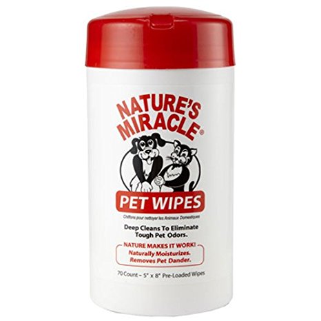 Nature's Miracle Pet Bath Wipes, 70-Count