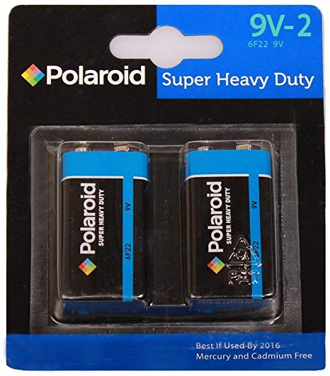 Polaroid 9v PP3 Super Heavy Duty Battery 2 Pack POL44640