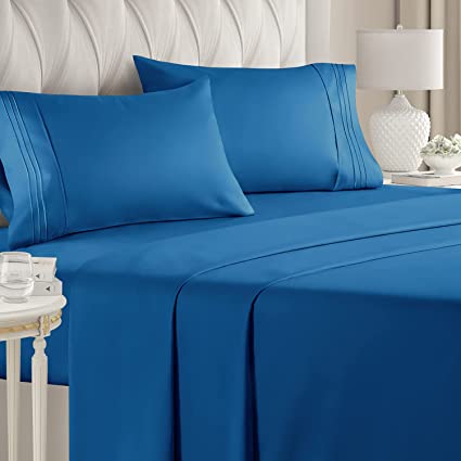 Queen Size Sheet Set - Breathable & Cooling Sheets - Hotel Luxury Bed Sheets - Extra Soft - Deep Pockets - Easy Fit - 4 Piece Set - Wrinkle Free - Comfy – Royal Blue Bed Sheets - Queen Sheets