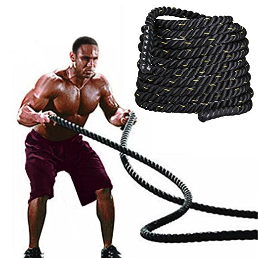 Yaheetech 2" Battle Rope Strength & Core Training Poly Dacron Undulation Workout Battling