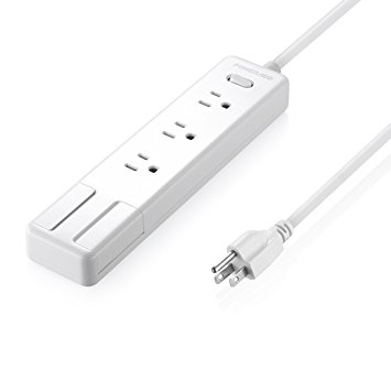 Poweradd Surge Protector PowerPort Strip 110-240V with 4-Port USB Charging Stations and 3 AC Outlets, Home/Office with 5ft Cord for Smartphone and Tablets - White