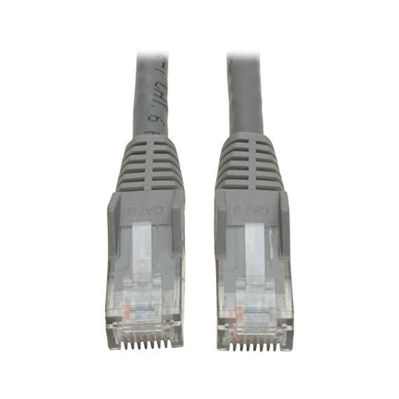 Tripp Lite Cat6 Gigabit Snagless Molded Patch Cable (RJ45 M/M) - Gray, 14-ft.(N201-014-GY)