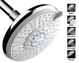 A-Flow8482 Shower Head - 5 Function Luxury Large 6  ABS Material with Chrome Finish  Enjoy an Invigorating and Luxurious Spa-like Experience