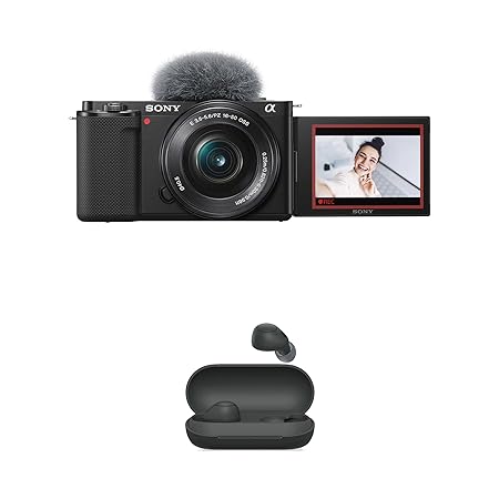 Sony Alpha ZV-E10L Mirrorless vlog Camera with 16-50 mm Lens   Wireless Noise Cancelling Earbuds(WF-C700) | 24.2 MP |Made for Creators, APS-C Sensor, Advanced Autofocus, Clear Audio,4K Movie Recording