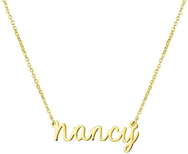 Yiyang Personalized Name Necklace 18K Gold Plated Stainless Steel Pendant Jewelry Birthday Gift for Girls