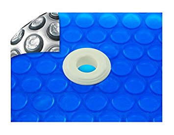 Midwest Canvas 24-Foot Round Space Age Solar Cover | 12 Mil with 6-Pack of Grommets Bundle | Heating Blanket for Above-Ground Swimming Pools