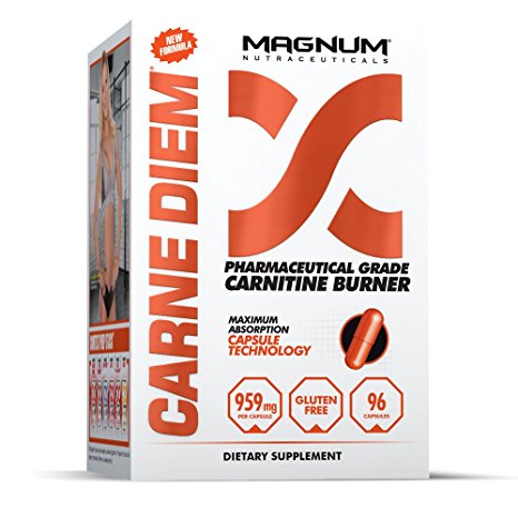 Magnum Nutraceuticals Carne Diem Carnitine Burner - 96 Capsules - Increases Fat Loss - L-Carnitine - Fat Burner - Energy Boost - Preserves Glycogen