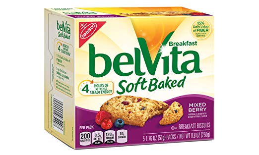 Nabisco, Belvita, Mixed Berry Soft Baked Breakfast Biscuits, 8.8oz Box (Pack of 4)