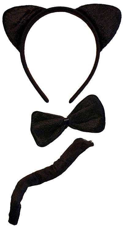 Black Cat Costume Set for Kids Adult - Halloween, Dress Up, Cosplay Accessory Kit