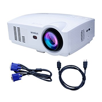 Projector, Video Projector HD 1080P Portable LED 3200 Lumens 1200X800 Home Theater Projector for Home Cinema /Video Games /Movie Night (White)