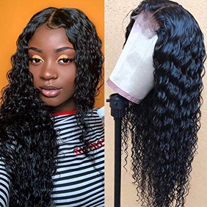 Pizazz 13x4 Lace Front Human Hair Wigs 9A Grade 150% Density Brazilian Deep Wave Lace Front Wig with Baby Hair Pre Plucked Natural Hairline Wigs for Black Women (24'')