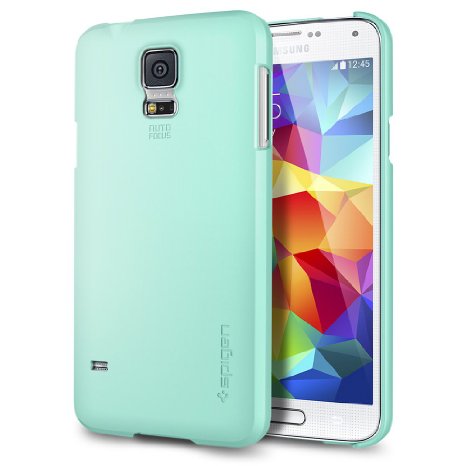 Galaxy S5 Case Spigen Ultra Fit Screen Shield Mint Full HD Japanese Screen Protector Included  Premium Matte Hard Case for Galaxy S5 2014 - Mint SGP10845