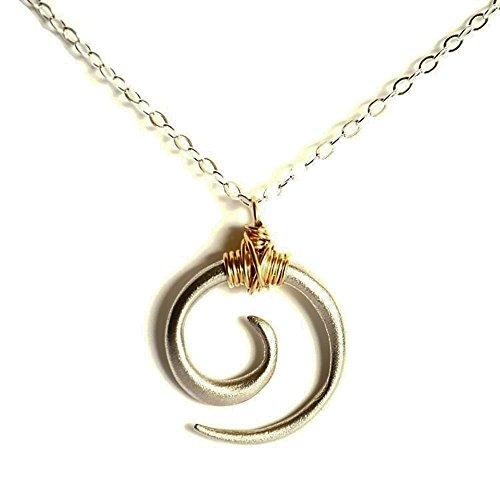 Koru necklace tribal swirl wave sterling silver