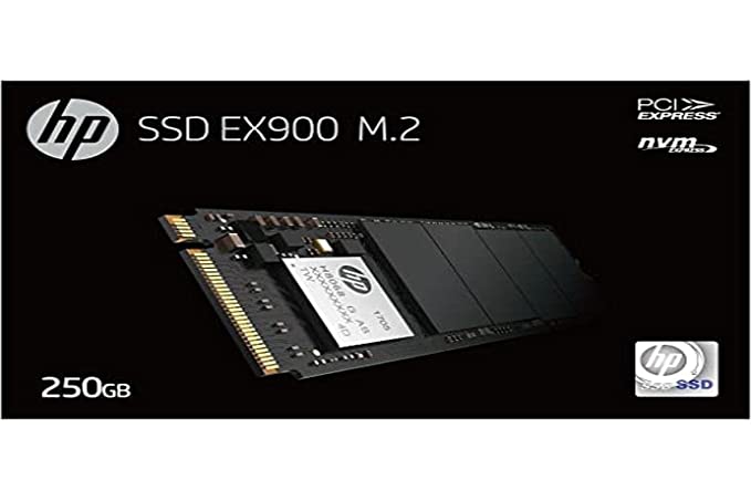 HP EX900 M.2 250GB PCIe 3.1 x 4 NVMe 3D TLC NAND Internal Solid State Drive (SSD) Max 2100 MBps 2YY43AA#ABC