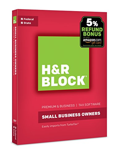 H&R Block Tax Software Premium & Business 2017 + 5% Refund Bonus Offer