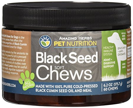 Amazing Herbs Black Seed Soft Chews for Dogs , 6.2 Gram