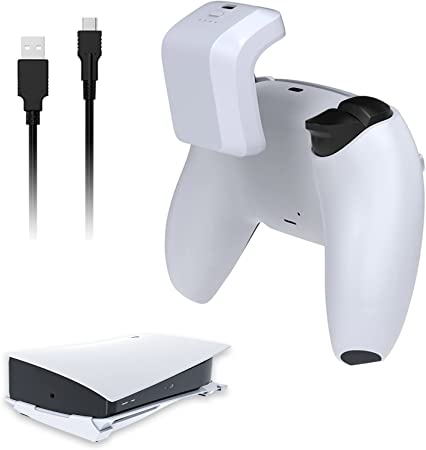 NexiGo PS5 Accessories Holiday Bundle, Controller Rechargeable Battery Pack, 1500mAh with LED Indicator, Horizontal Stand for Disc & Digital Edition