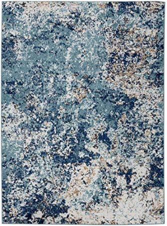 Persian Rugs 6490 Blue 8 x 10 Abstract Modern Area Rug
