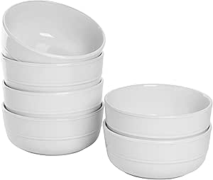 Double Line 6.25"/24 oz Cereal Bowl, Set of 6, White