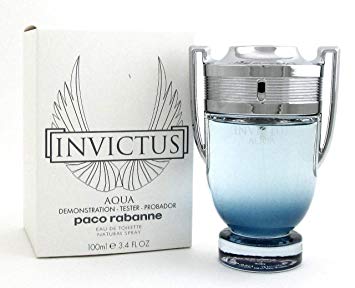 Invictus Aqua by Paco Rabanne For Men. Eau De Toilette Spray 3.4 OZ Plain White box (Tester)
