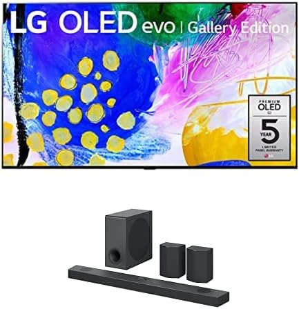 LG 97-Inch Class OLED evo Gallery Edition G2 Series Alexa Built-in 4K Smart TV (OLED97G2PUA, 2022) Sound Bar with Surround Speakers S95QR - 9.1.5 Channel, Home Theater Audio with Dolby Atmos