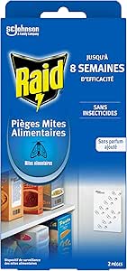 Raid Piège Mites Alimentaires - Piège Anti-Mites - Sans Insecticides - Jusqu'à 8 Semaines d'Efficacité - 2 Pièges