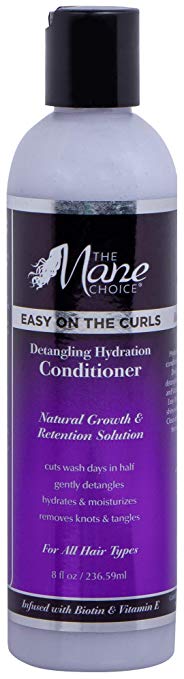 THE MANE CHOICE Easy On The Curls Detangling & Hydration Conditioner - Biotin, Avocado Oil and Vitam E to Clean, Nourish & Hydrate Your Curly Hair (8 Ounces / 230 Milliliters)