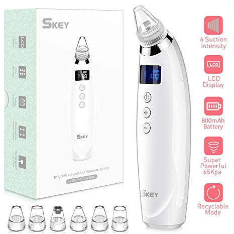 Blackhead Remover Pore Vacuum, 65KPA Strong Suction Rechargeable Electric Facial Acne Cleaner Tool & 6 Multi-Functional Probes Face Microdermabrasion Removal Comedone Sucker Extractor Machines