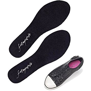 Foot Petals Sock-Free Saviours Foot Cushions Terry Top Insoles, Black