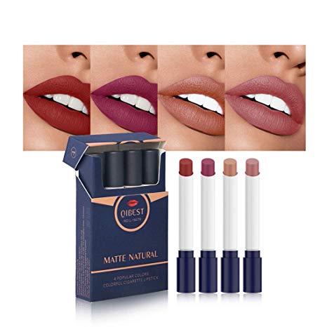 Molisell Matte Lipstick Set,4PCS Waterproof Makeup Long Lasting Colors Lip Gloss Moisturizer Lip Care