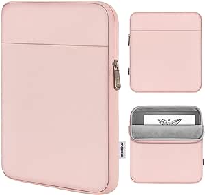 MoKo Tablet Sleeve Compatible with Kindle Scribe 10.2 inch 2022 Release, Protective Bag Carring Case Portable Sleeve with Dual Pockets and Pen Holder, Scratch-resistant Soft Fluffy Lining, Pink