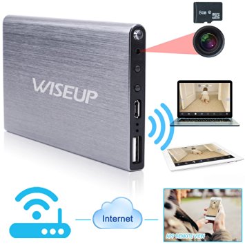 Wiseup™8GB 1920x1080P HD Wifi Network Hidden Camera Power Bank Video Recorder DV Camcorder for Android iPhone APP Remote View